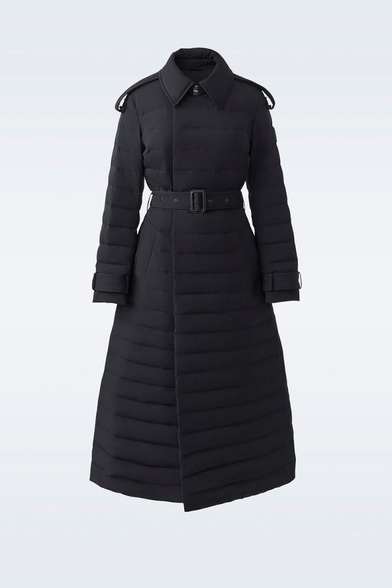 Black Mackage Magda Agile-360 Stretch Light Down Long Women's Coats | BWMC83764