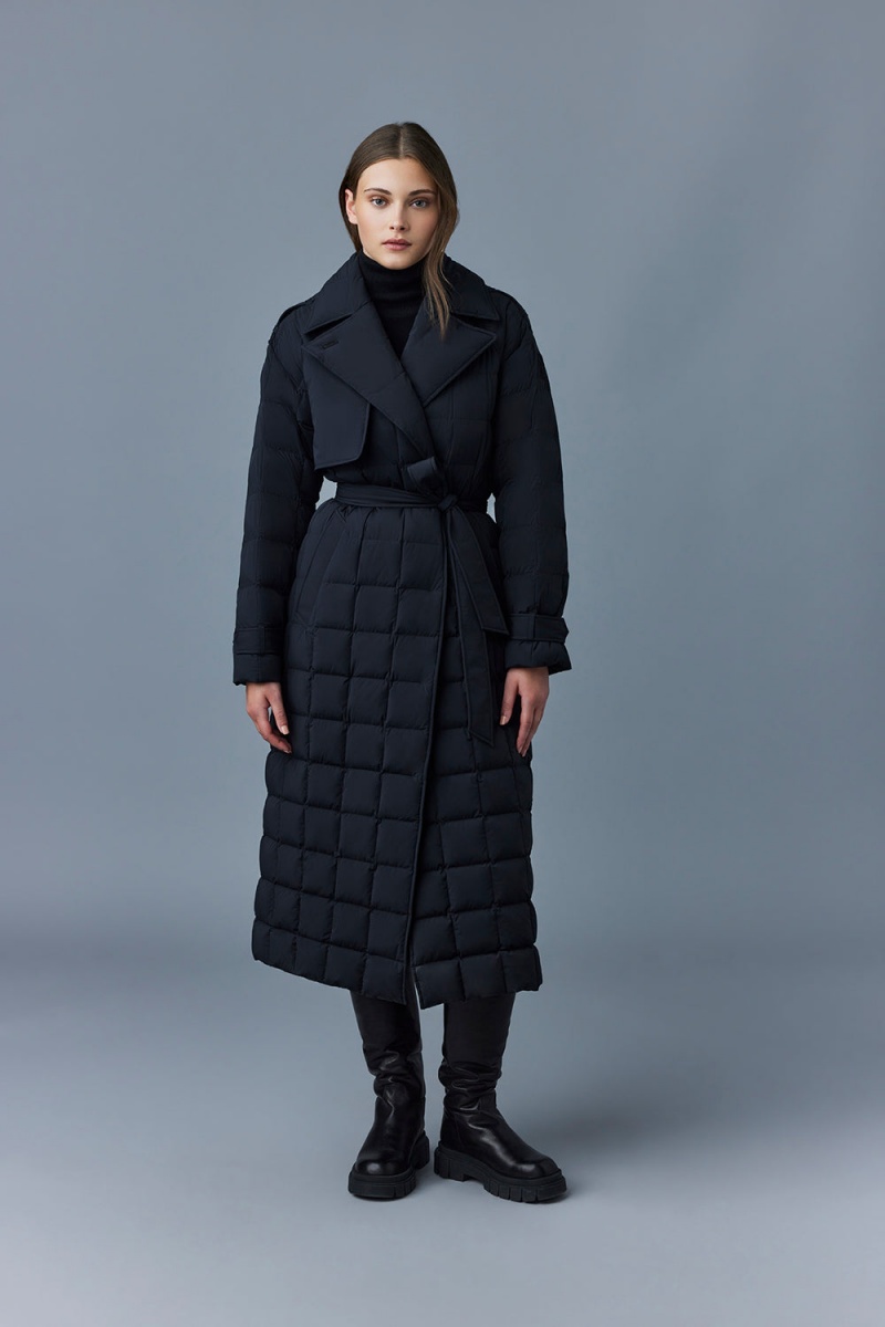 Black Mackage Penelope Down Women's Trench Coats | MVQJ64379