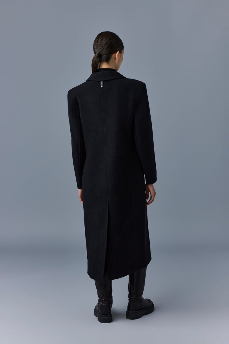 Black Mackage Ruth Double-Face Wool Long Women's Coats | WSEA75069