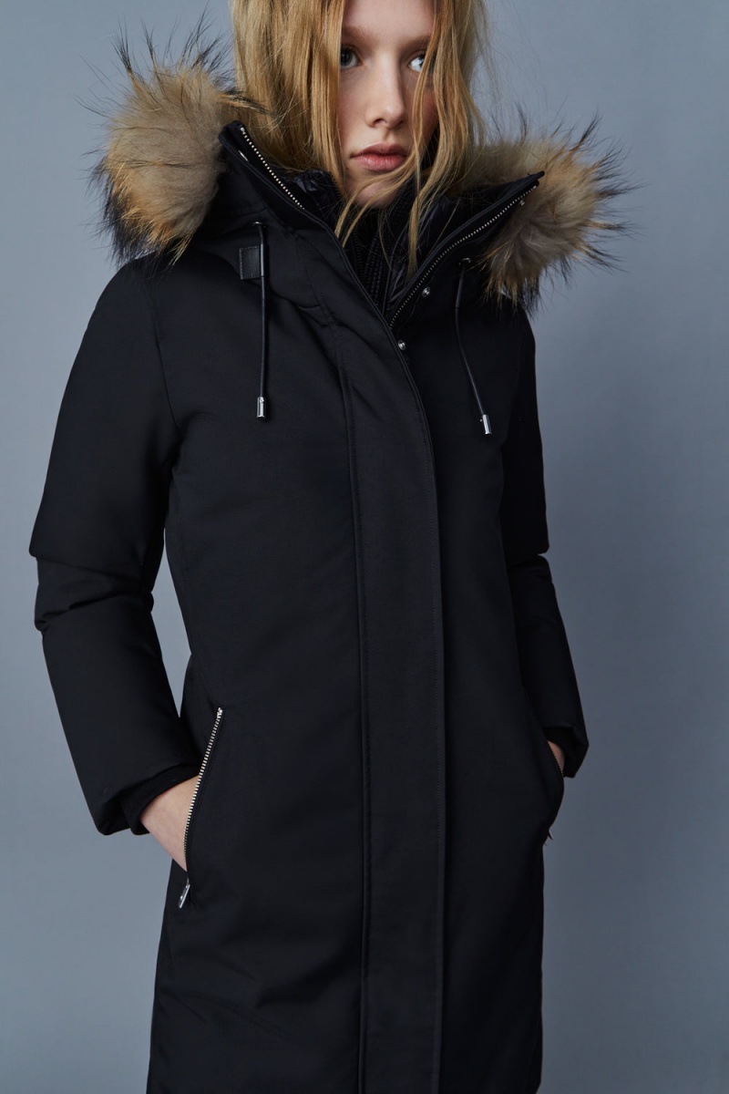 Black Mackage Shiloh 2-In-1 Fitted Removable Bib And Natural Fur Women's Down Coats | UVJL97203