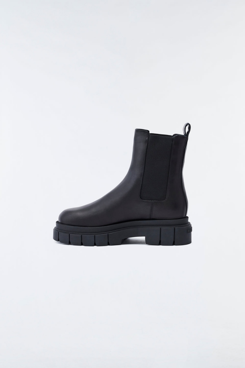 Black Mackage Storm Shearling-Lined (R) Leather Women's Chelsea Boots | HOYW54279