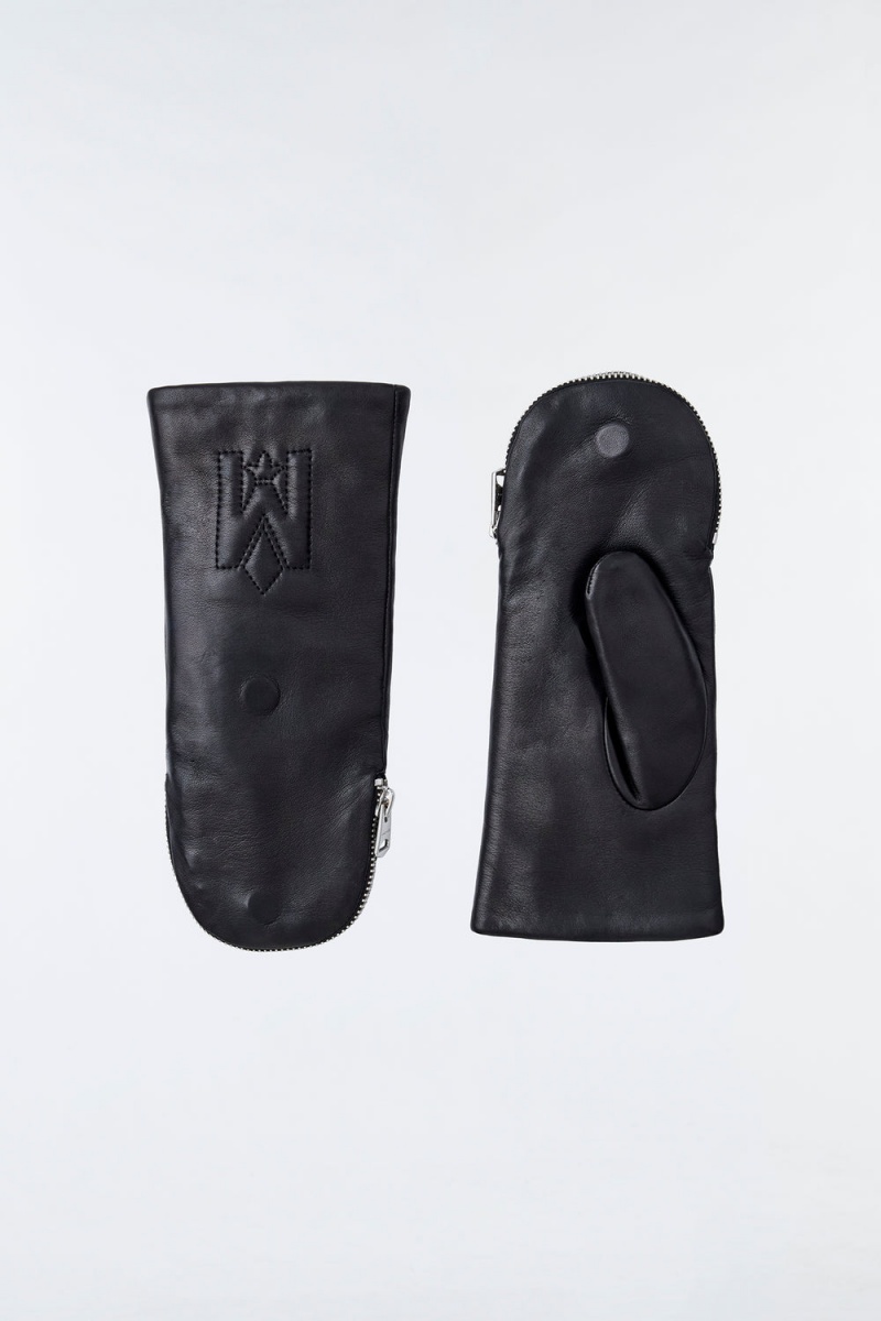 Black Mackage Tyresa Shearling-Lined Mittens Women's Gloves | OKIX49263