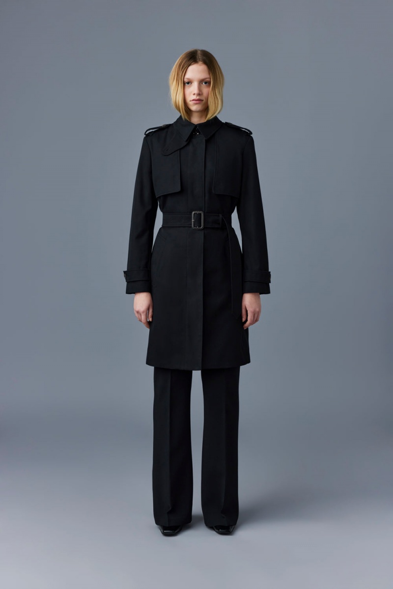 Black Mackage Winn 2-In-1 Classic Women's Trench Coats | IYLS07391