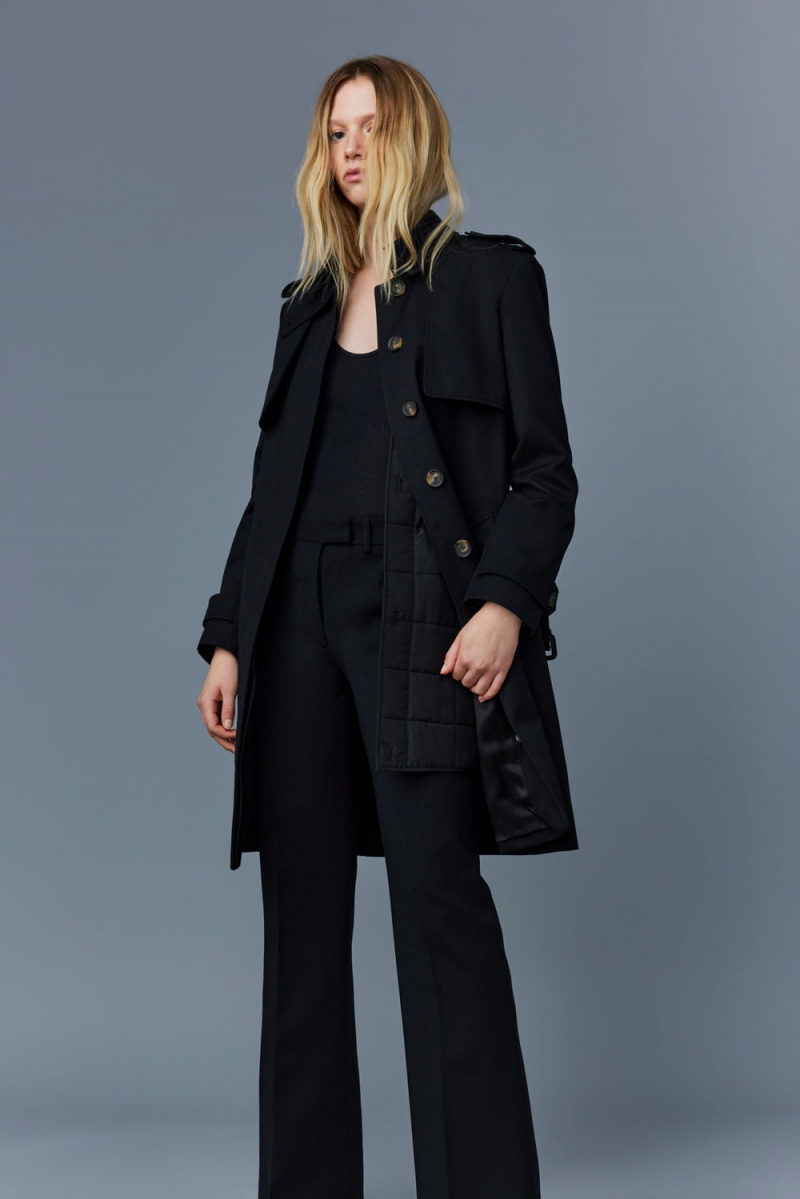 Black Mackage Winn 2-In-1 Classic Women's Trench Coats | IYLS07391