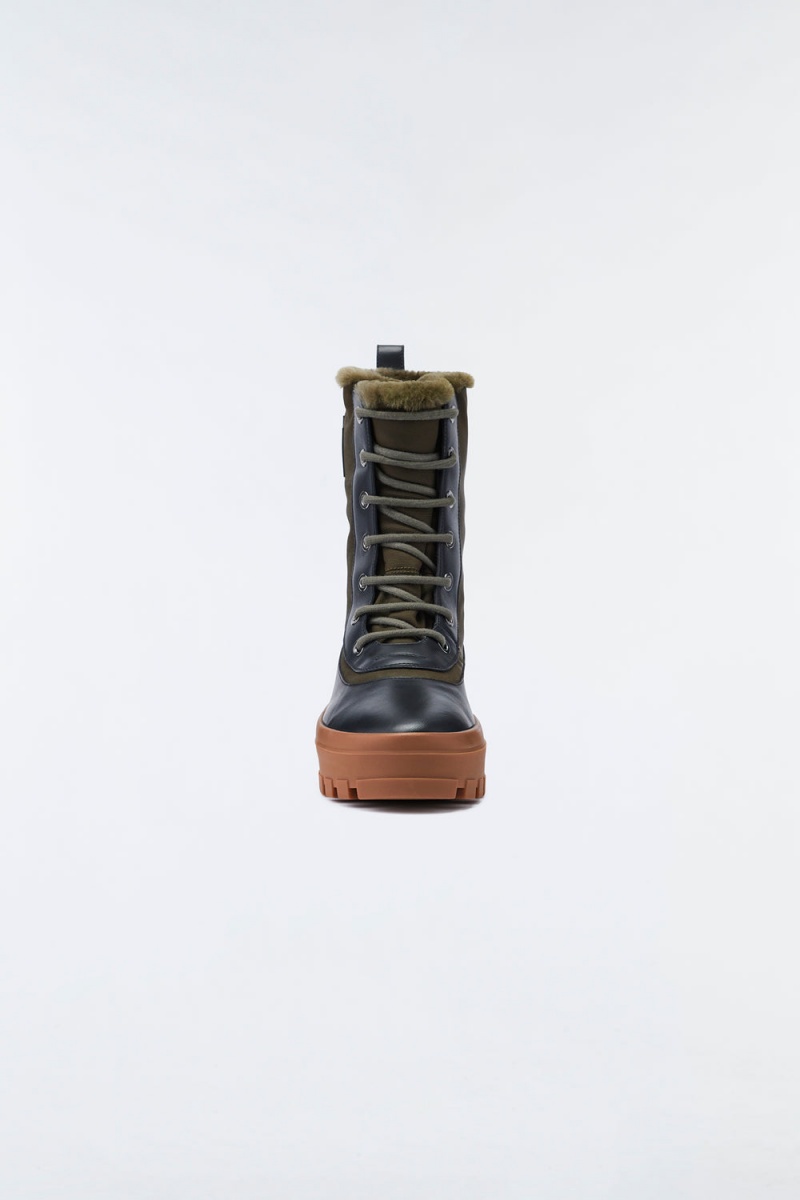 Black Olive Mackage Hero Shearling-Lined Men's Winter Boots | IACX25481