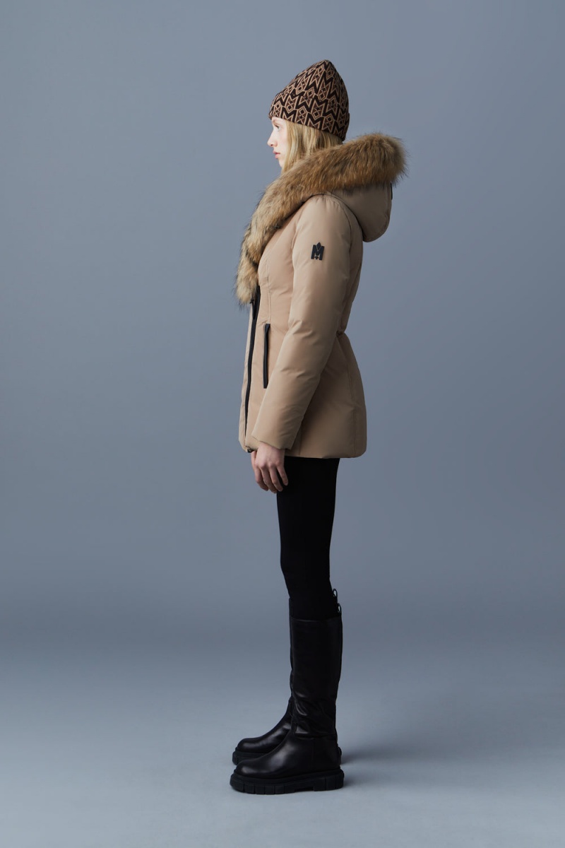 Brown Mackage Adali Natural Fur Signature Mackage Collar Women's Down Coats | EFJB17342