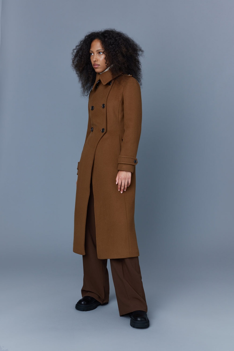 Brown Mackage Elodie Double Face Wool And Cashmere Tailored Women's Coats | RGTW92370