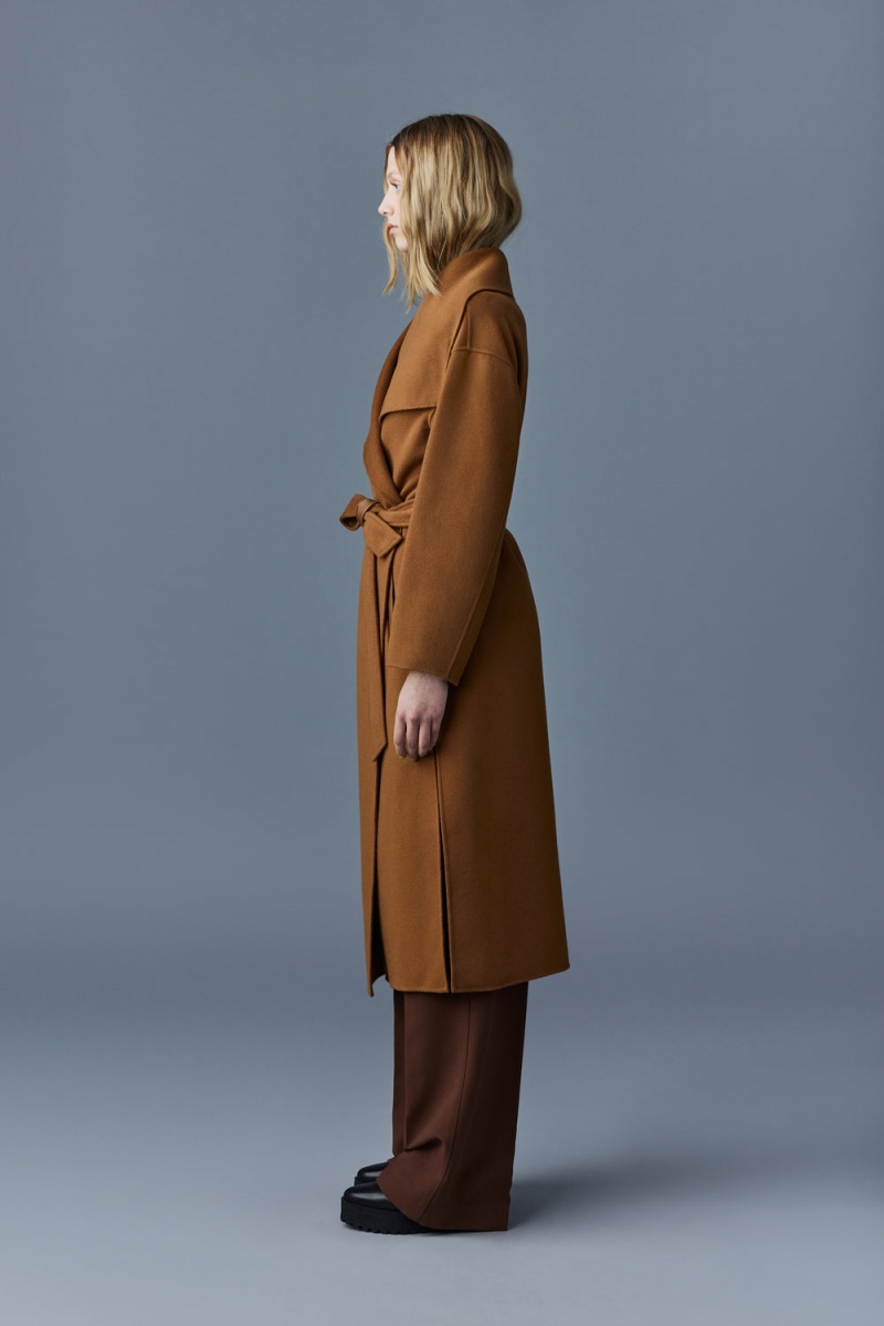 Brown Mackage Kate Double-Face Wool Robe Women's Coats | PKUZ40896