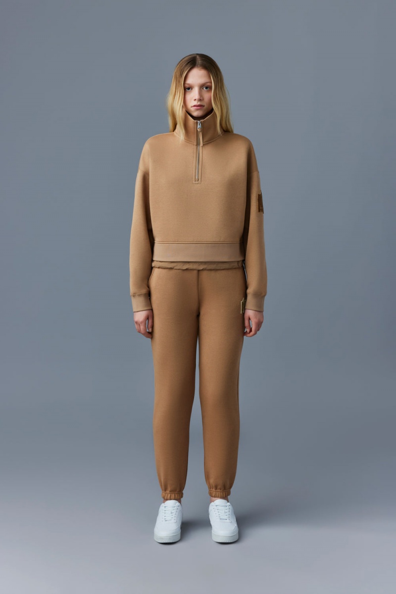 Brown Mackage Monroe Double-Face Jersey Women's Pullover | DLSE31549