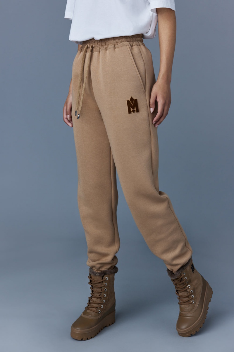 Brown Mackage Nev Double-Face Jersey Women's Sweatpants | DUAO74936