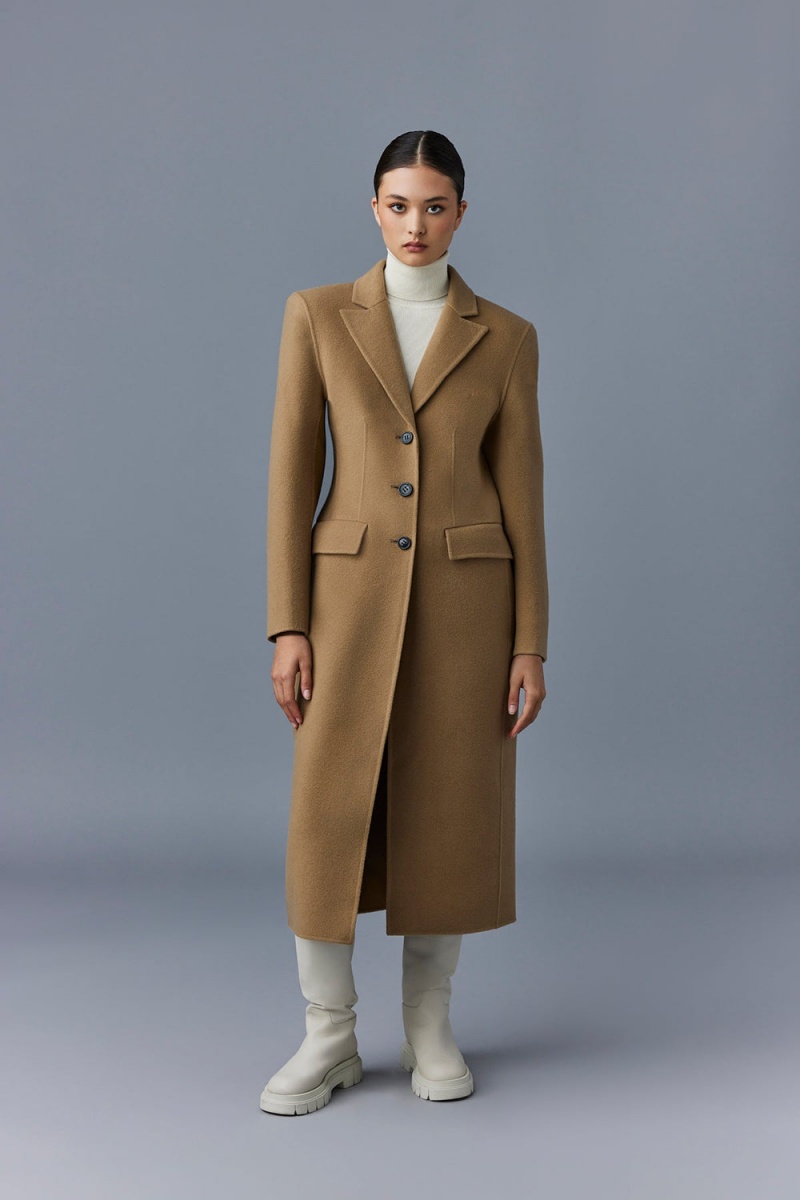 Brown Mackage Ruth Double-Face Wool Long Women's Coats | FIRW09384