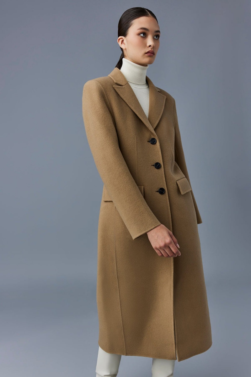 Brown Mackage Ruth Double-Face Wool Long Women's Coats | FIRW09384