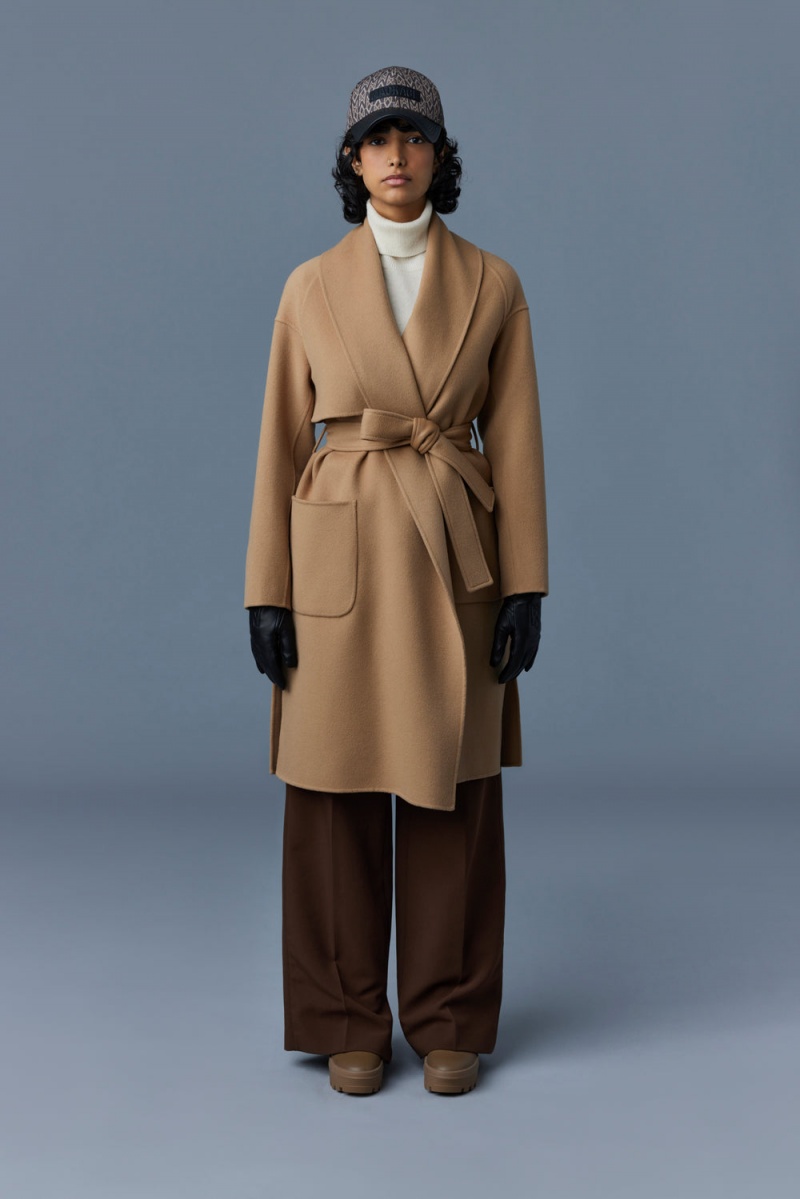 Brown Mackage Thalia Double-Face Wool Robe Women's Coats | NCRA91067