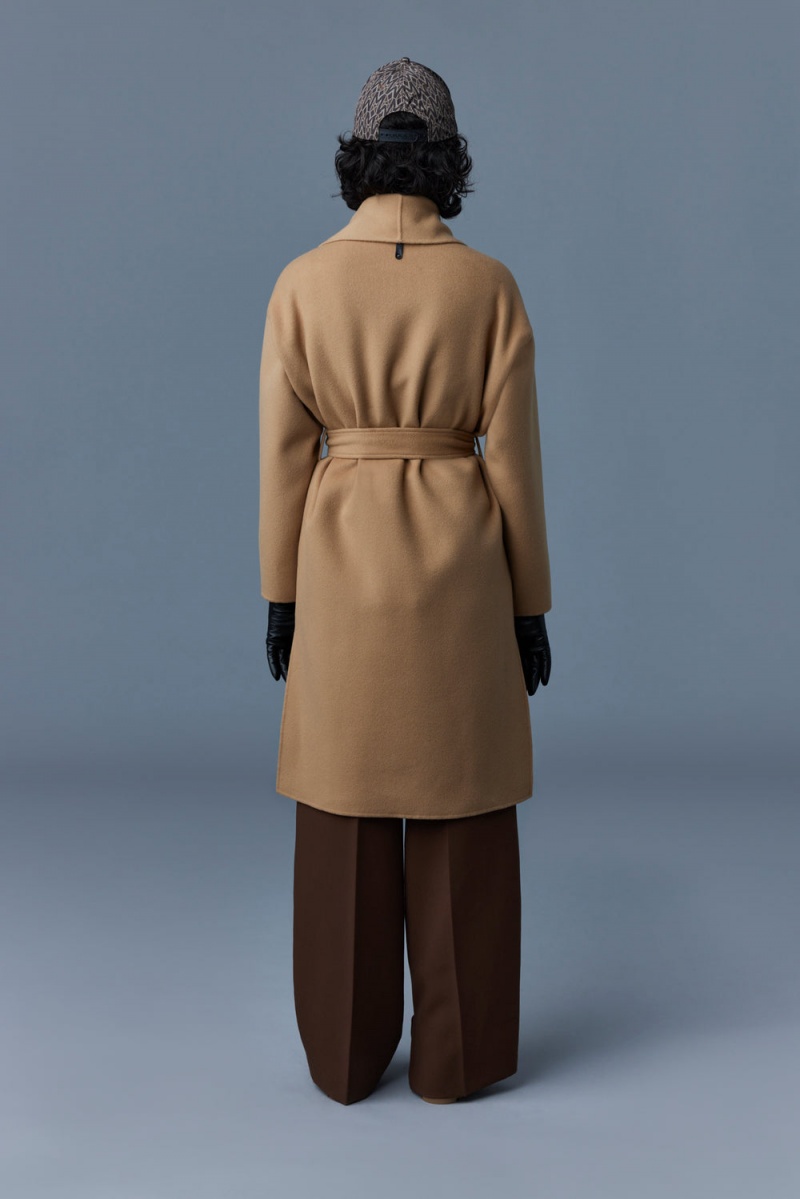 Brown Mackage Thalia Double-Face Wool Robe Women's Coats | NCRA91067