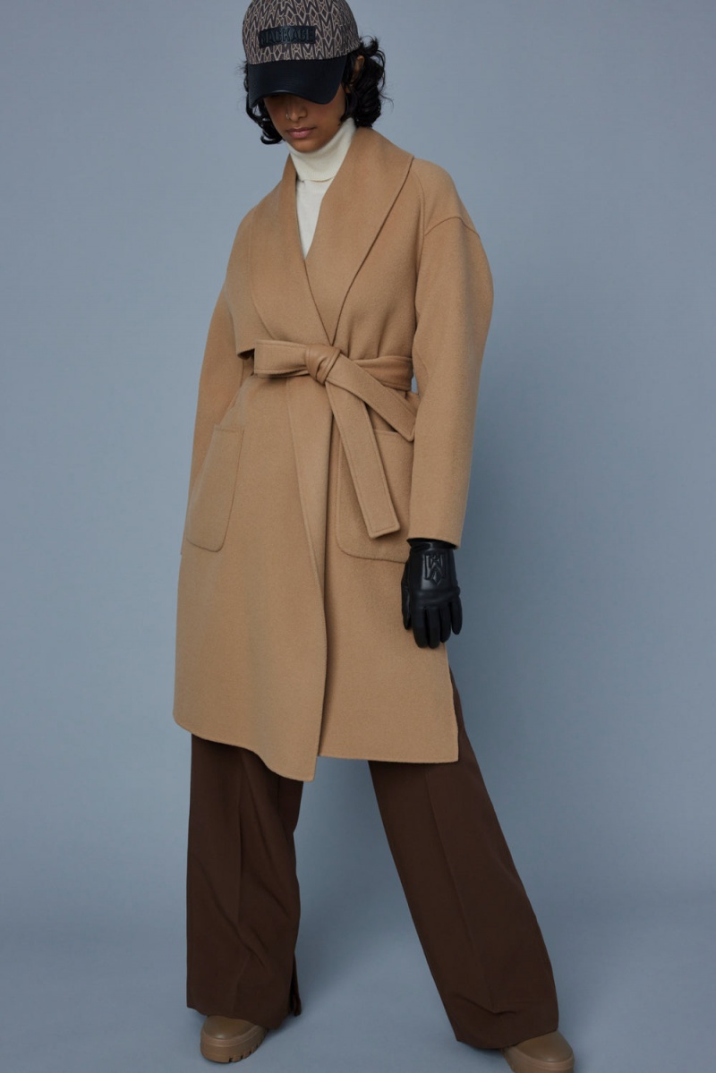 Brown Mackage Thalia Double-Face Wool Robe Women's Coats | NCRA91067