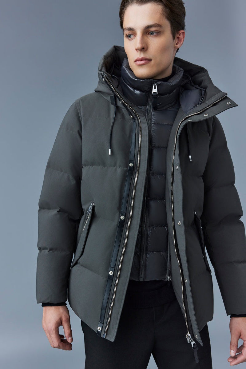 Grey Mackage Graydon 2-In-1 Lustrous Light Men's Down Jackets | NLGQ89756