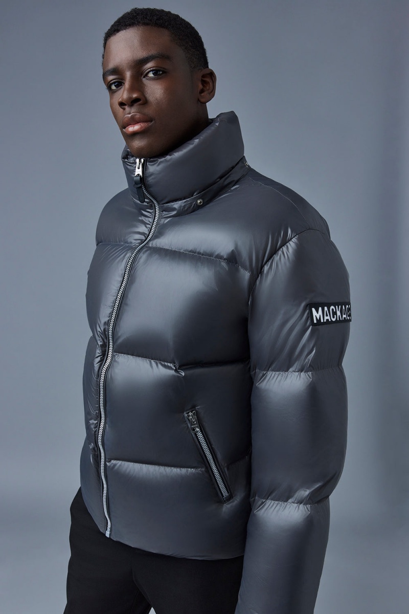 Grey Mackage Kent-Z Lustrous Light Hood Men's Down Jackets | WALG12075