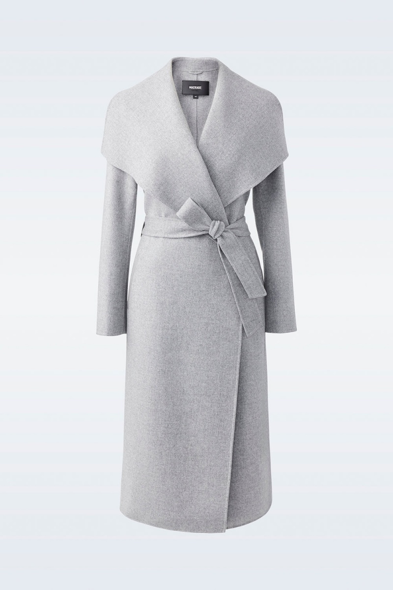 Grey Mackage Mai-Cn Double-Face Wool Wrap Women's Coats | CJXB28963