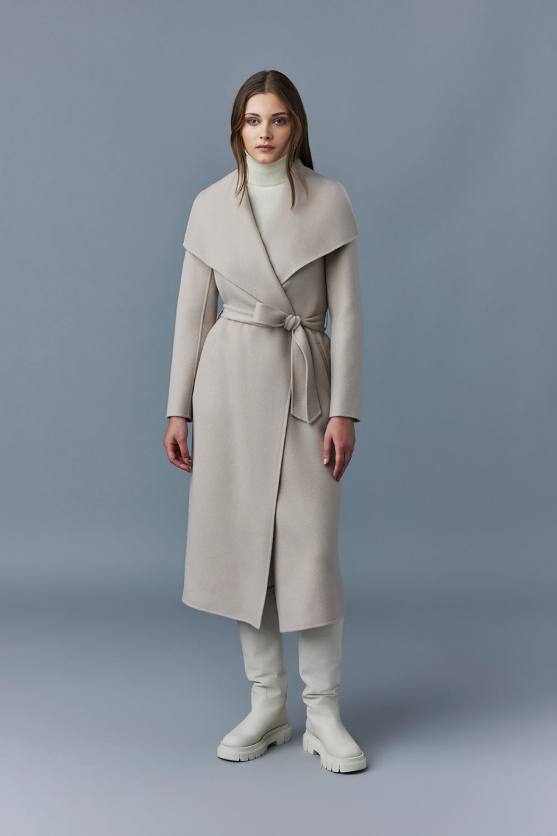 Grey Mackage Mai-Cn Double-Face Wool Wrap Women's Coats | BJQV08793