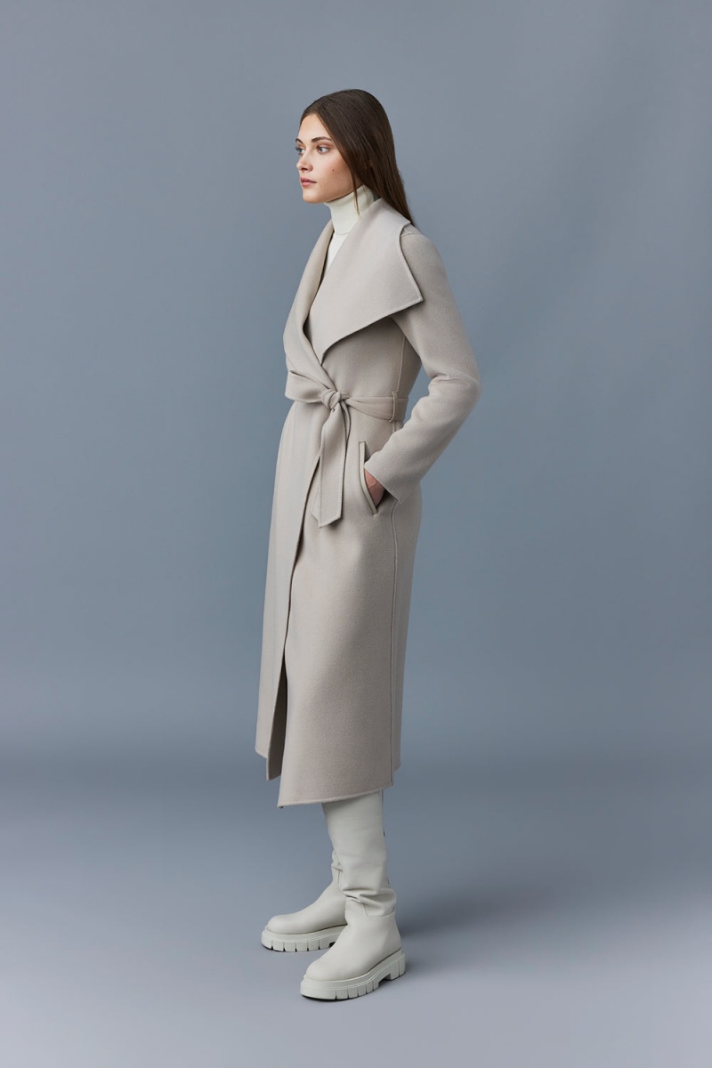 Grey Mackage Mai-Cn Double-Face Wool Wrap Women's Coats | BJQV08793