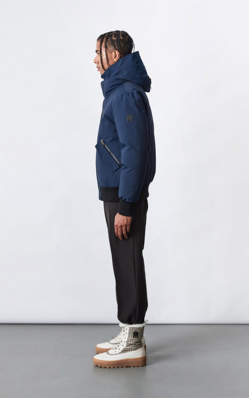 Navy Mackage Dixon 2-In-1 Down Hooded Bib Men's Bomber Jackets | ZUXR82950