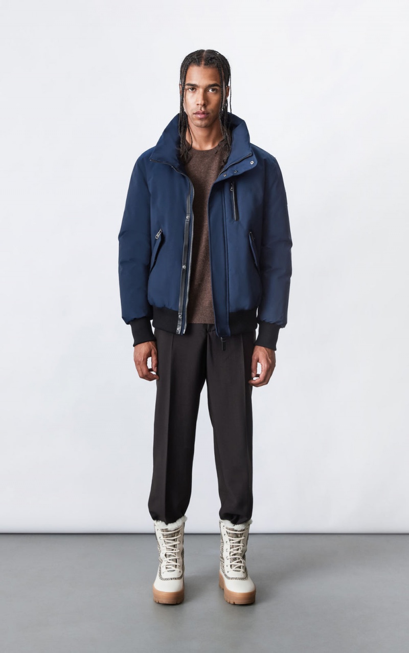 Navy Mackage Dixon 2-In-1 Down Hooded Bib Men's Bomber Jackets | ZUXR82950