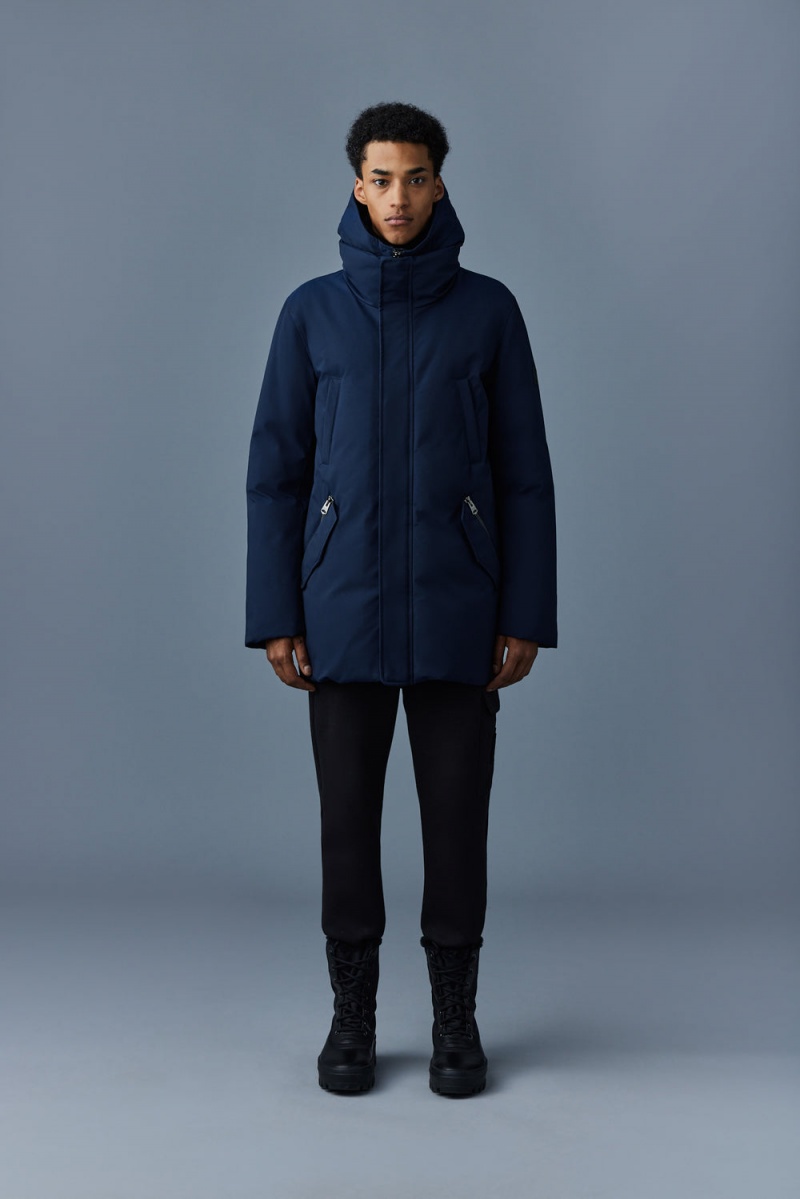 Navy Mackage Edward 2-In-1 Removable Hooded Bib Men's Down Coats | IYLO04851