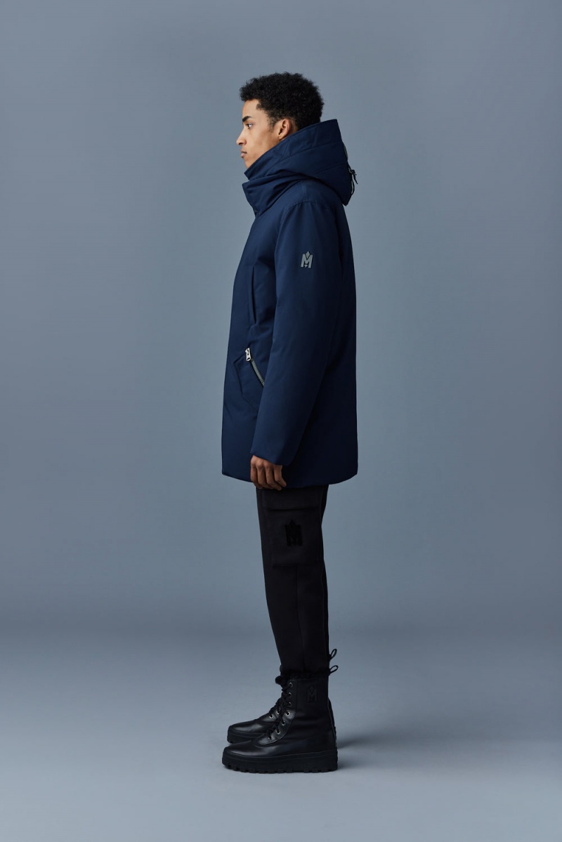 Navy Mackage Edward 2-In-1 Removable Hooded Bib Men's Down Coats | IYLO04851