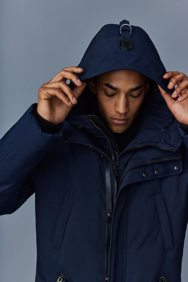 Navy Mackage Edward 2-In-1 Removable Hooded Bib Men's Down Coats | IYLO04851