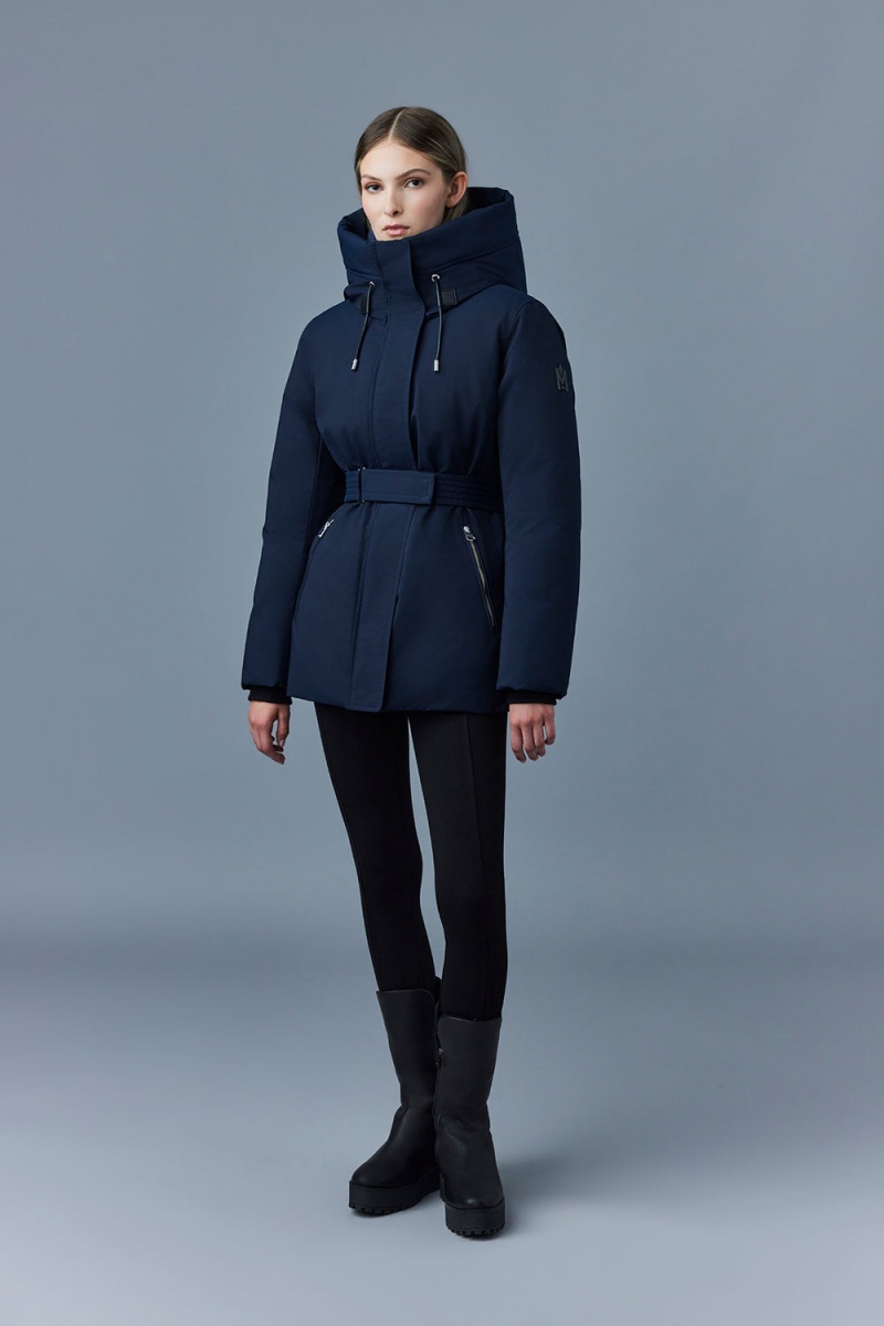 Navy Mackage Jeni-Nfz 2-In-1 Down Removable Bib Women's Parka Jackets | ZVSO17246