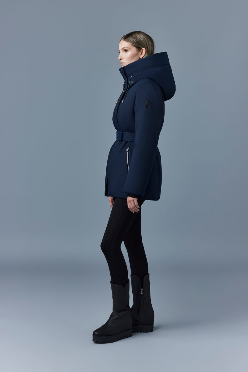 Navy Mackage Jeni-Nfz 2-In-1 Down Removable Bib Women's Parka Jackets | ZVSO17246