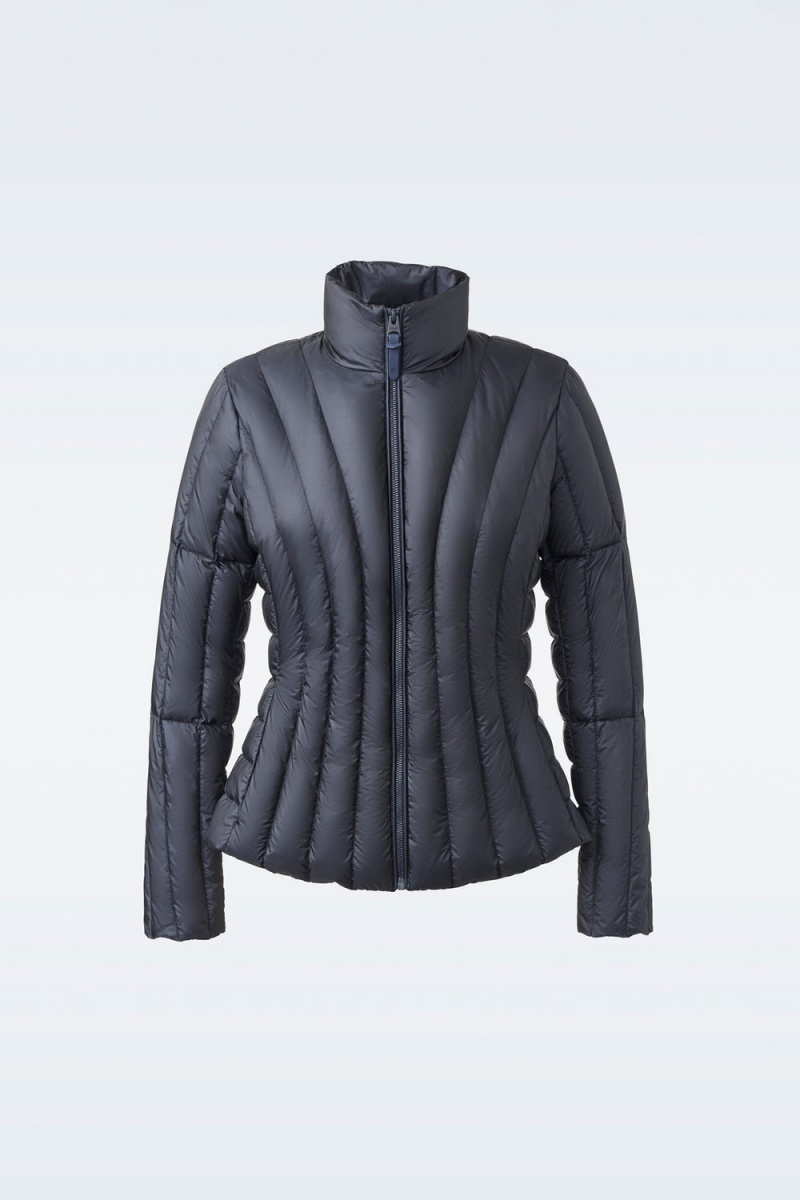 Navy Mackage Lany Light Vertical Quilted Women\'s Down Jackets | ELMO90831