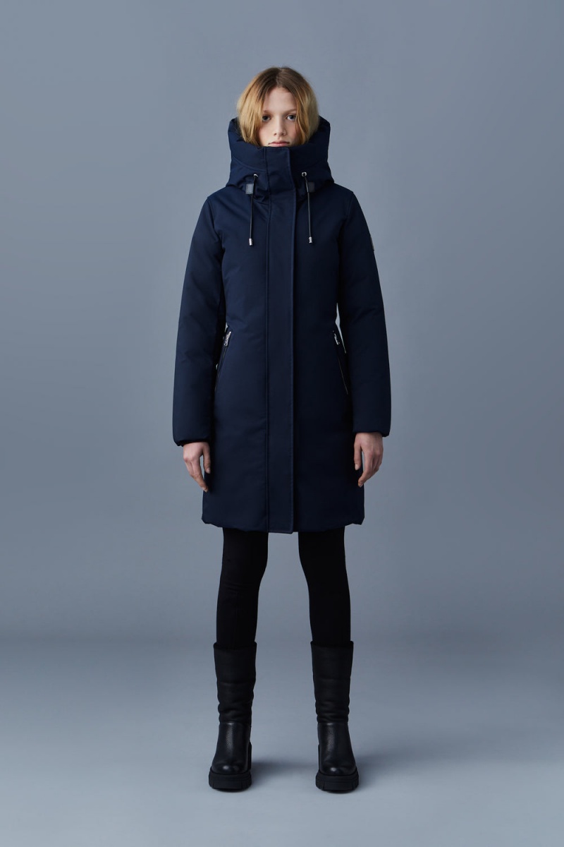 Navy Mackage Shiloh 2-In-1 Fitted Removable Bib Women's Down Coats | RZQY61924