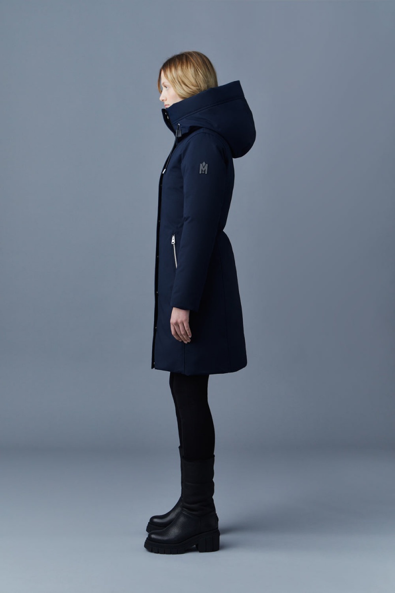 Navy Mackage Shiloh 2-In-1 Fitted Removable Bib Women's Down Coats | RZQY61924