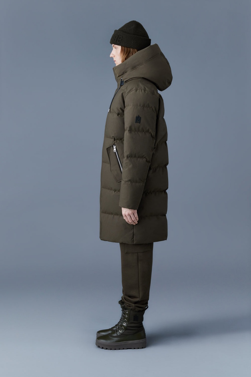 Olive Mackage Antoine 2-In-1 Recycled Down Removable Bib Men's Parka Jackets | OMFG98710