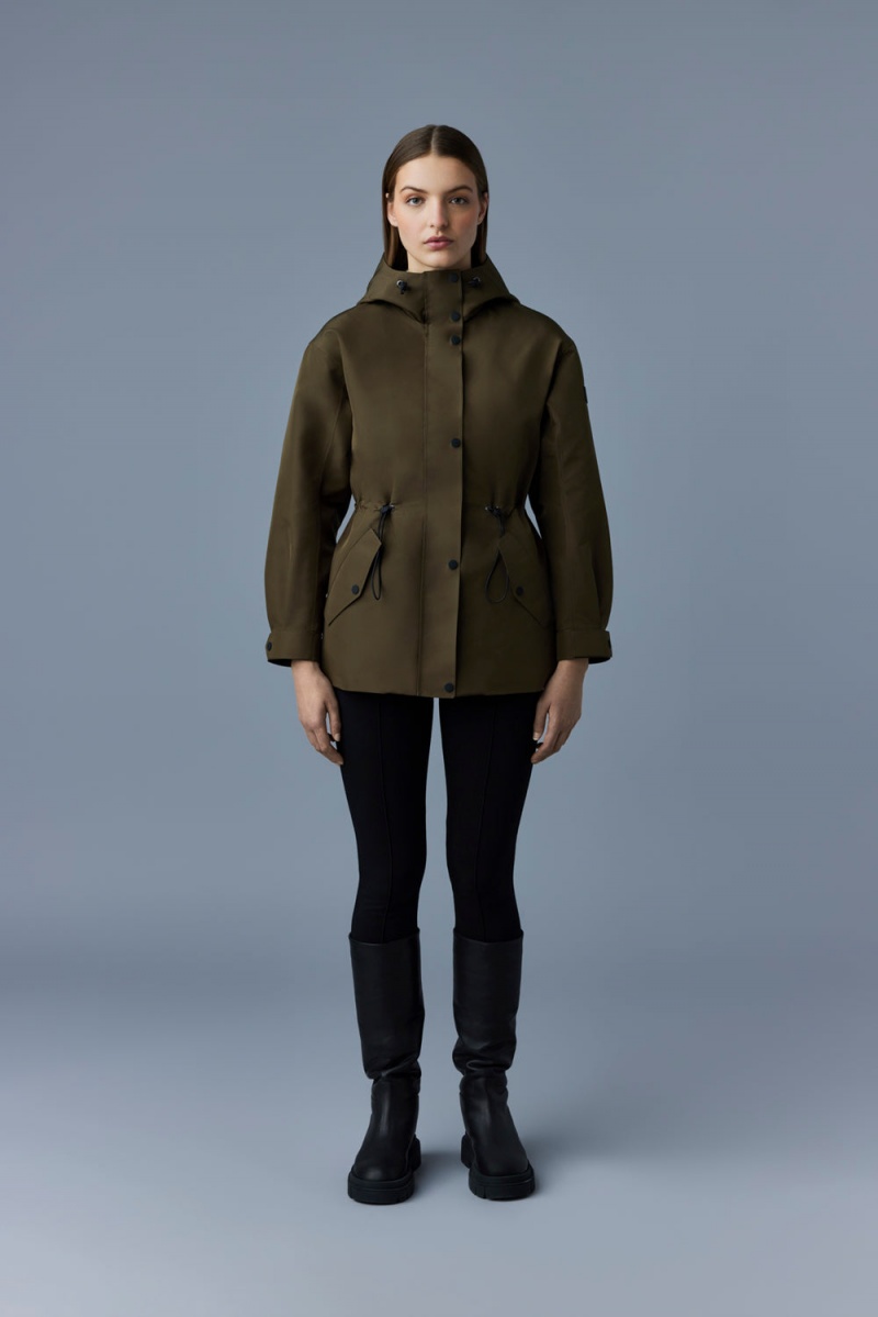 Olive Mackage Carrie Short 2-In-1 Removable Liner Women's Rain Jackets | PHIJ92501