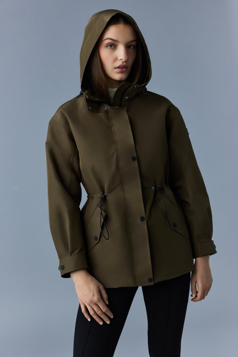 Olive Mackage Carrie Short 2-In-1 Removable Liner Women's Rain Jackets | PHIJ92501