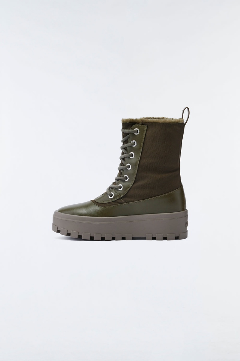 Olive Mackage Hero-W Shearling-Lined Women's Winter Boots | FTWV61745