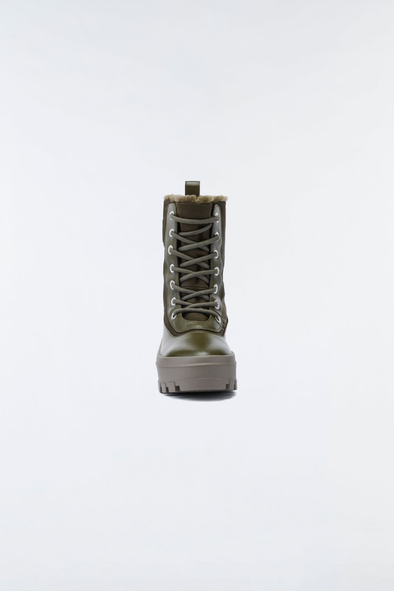 Olive Mackage Hero-W Shearling-Lined Women's Winter Boots | FTWV61745