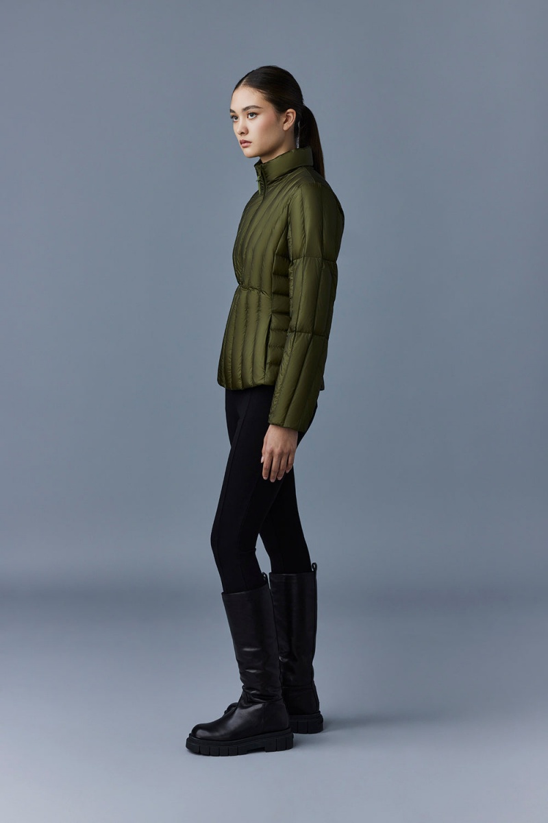 Olive Mackage Lany Light Vertical Quilted Women's Down Jackets | LXWN21408