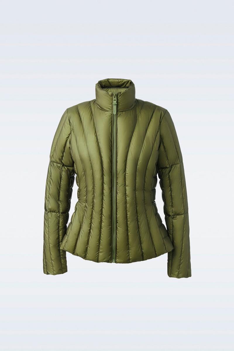 Olive Mackage Lany Light Vertical Quilted Women's Down Jackets | LXWN21408