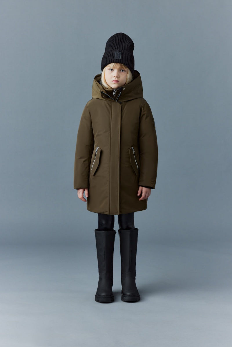 Olive Mackage Shayna 2-In-1 Nano Removable Bib Kids' Down Coats | RHND90538