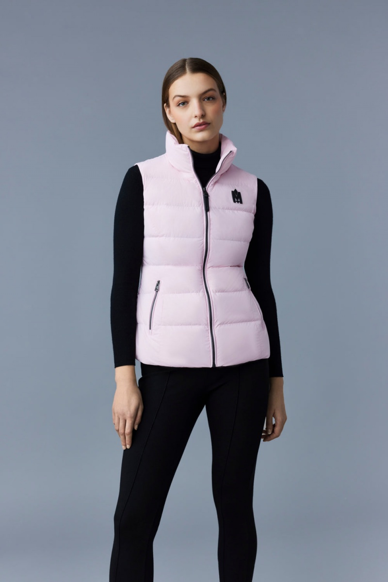 Pink Mackage Gisela Stretch Light Down Stand Collar Women's Vests | HAOT35468