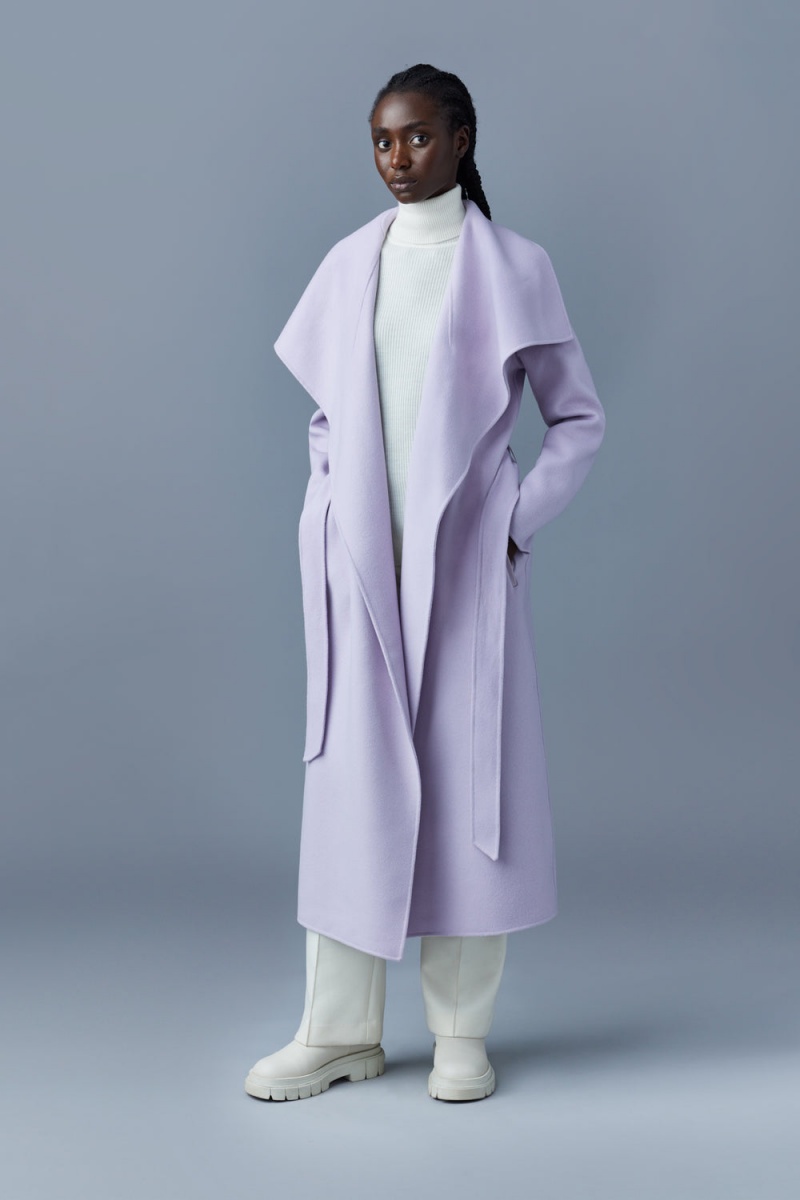 Purple Mackage Mai-Cn Double-Face Wool Wrap Women's Coats | IGJQ45293