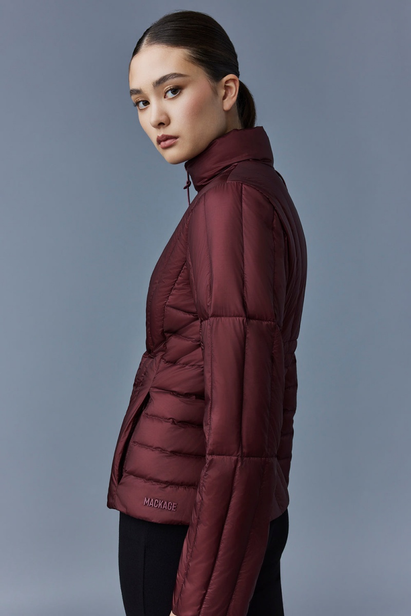 Red Mackage Lany Light Vertical Quilted Women's Down Jackets | OAKZ52896