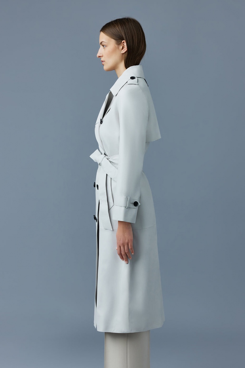 White Mackage Gael (R) Leather Belt Women's Trench Coats | EBAI13470