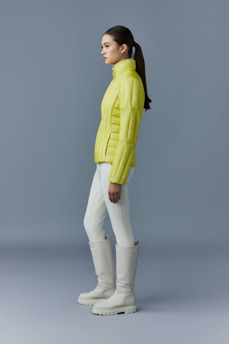 Yellow Mackage Lany Light Vertical Quilted Women's Down Jackets | IXQK92537