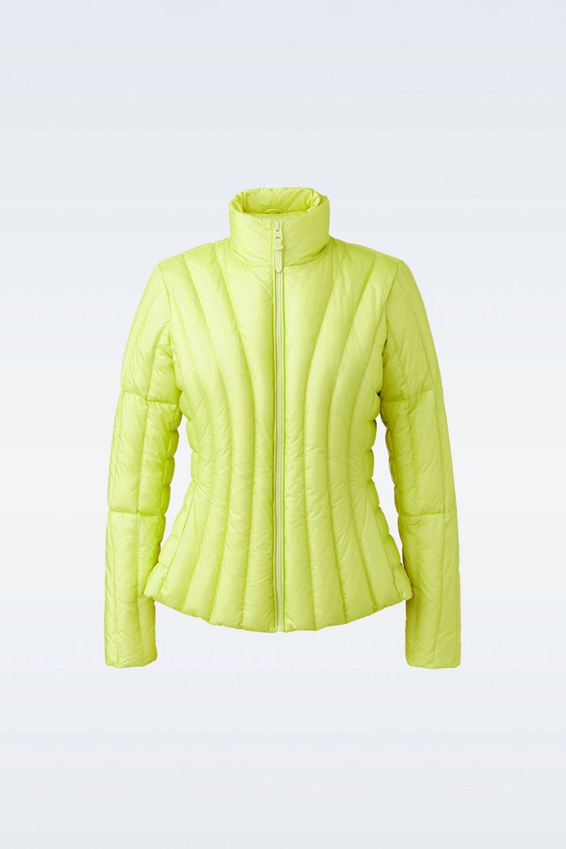 Yellow Mackage Lany Light Vertical Quilted Women's Down Jackets | IXQK92537