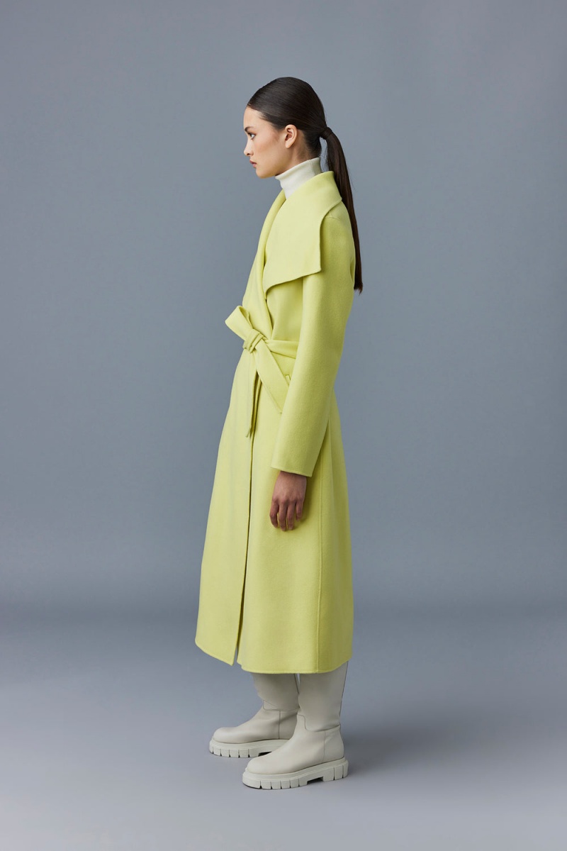 Yellow Mackage Mai-Cn Double-Face Wool Wrap Women's Coats | TGCL16839