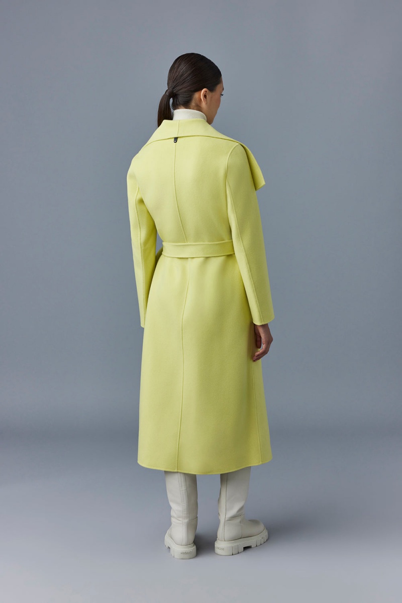 Yellow Mackage Mai-Cn Double-Face Wool Wrap Women's Coats | TGCL16839